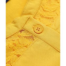 Pine Kids Rayon Woven Half Sleeves One Piece Dress -Yellow