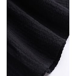 Pine Kids Cotton Woven Half Sleeves Knee Length Solid Frock - Black