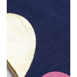 Pine Kids Cotton Lycra Knit Full Length Leggings With Heart Print - Navy Blue