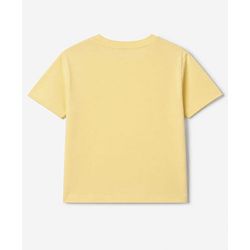 Pine Kids 100% Cotton Knit Oversized T-Shirt with Half Sleeves and Sparkle Embroidery in Yellow for 4-5 Years