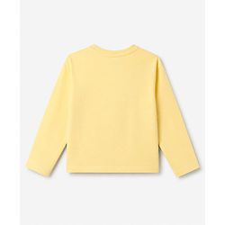 Pine Kids 100% Cotton Knit T-Shirt With Full Sleeves and Puzzle Print in Yellow