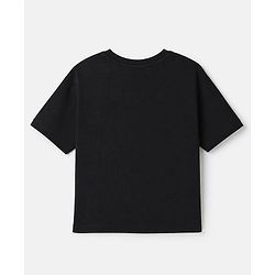 Pine Kids 100% Cotton Knit T-Shirt with Half Sleeves and Love Yourself Love Yourself Print in Black