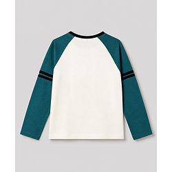 Pine Kids 100% Cotton Knit T-Shirt with Full Sleeves and Eastwood Shield Print - White