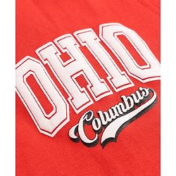 Pine Kids Cotton Knit SweatShirt with Full Sleeves and Ohio Columbus Print - Red