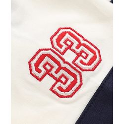 Pine Kids Cotton Knit Sweatshirt with Full Sleeves and Athletic Text Print - White