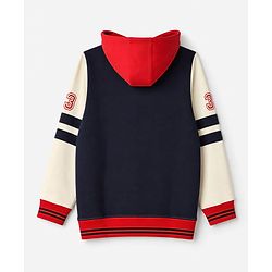 Pine Kids Cotton Knit Sweatshirt with Full Sleeves and Athletic Text Print - White