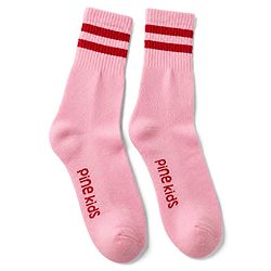 Pine Kids Cotton Knit Socks With Text Design Pack Of 3 -Pink Lavender & Blue