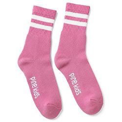 Pine Kids Cotton Knit Socks With Text Design Pack Of 3 -Pink Lavender & Blue