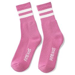 Pine Kids Cotton Knit Socks With Text Design Pack Of 3 -Pink Lavender & Blue