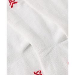 Pine Kids Cotton Knit Socks With Tree Embroidery Pack Of 3 -White
