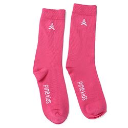 Pine Kids Cotton Knit Mid Calf Length Socks With Pine Kids Text Design Pack Of 3 -Pink