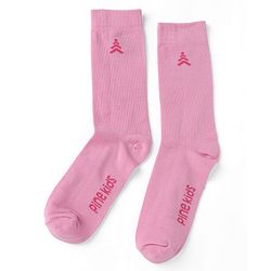 Pine Kids Cotton Knit Mid Calf Length Socks With Pine Kids Text Design Pack Of 3 -Pink