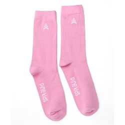 Pine Kids Cotton Knit Mid Calf Length Socks With Pine Kids Text Design Pack Of 3 -Pink