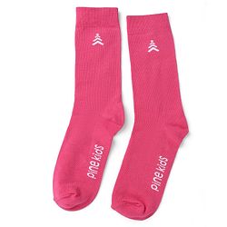 Pine Kids Cotton Knit Mid Calf Length Socks With Pine Kids Text Design Pack Of 3 -Pink