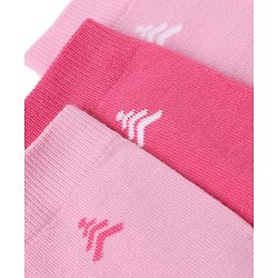 Pine Kids Cotton Knit Mid Calf Length Socks With Pine Kids Text Design Pack Of 3 -Pink
