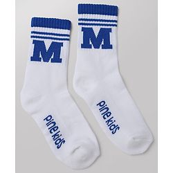 Pine Kids Cotton Mix Knit Mid Calf Socks With Text Design Pack of 3 - White