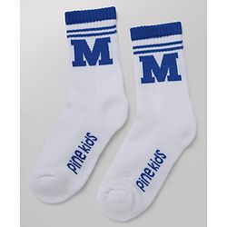 Pine Kids Cotton Mix Knit Mid Calf Socks With Text Design Pack of 3 - White