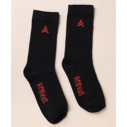 Pine Kids Knit Below Knee Length Socks With Text Design Pack of 3 - Brown Black Grey