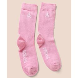 Pine Kids Cotton Mix Knit Below knee length Socks with Pine Kids Text in White & Pink Pack of 3