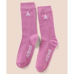 Pine Kids Cotton Mix Knit Below knee length Socks with Pine Kids Text in White & Pink Pack of 3