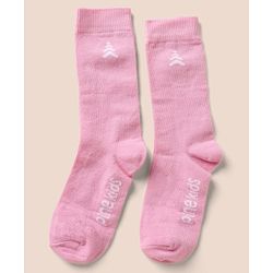 Pine Kids Cotton Mix Knit Below knee length Socks with Pine Kids Text in White & Pink Pack of 3