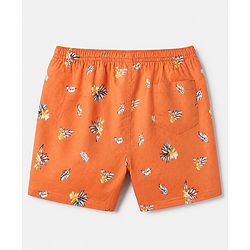 Pine Kids 100% Cotton Cambric Woven Boxers with Beach Theme & Leaf Print Pack of 2 - Blue & Orange