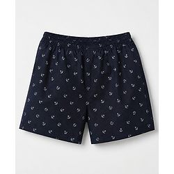 Pine Kids 100% Cotton Cambric Woven Boxers with Anchor & Bicycle Print Pack of 2 - Red & Black