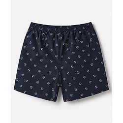 Pine Kids 100% Cotton Cambric Woven Boxers with Anchor & Bicycle Print Pack of 2 - Red & Black