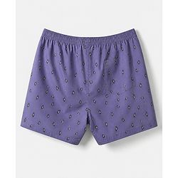 Pine Kids 100% Cotton Cambric Woven Boxers with Beach Theme & Boat Print Pack of 2 - Violet & Yellow