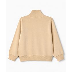 Pine Kids Cotton Knit Sweatshirts with Full Sleeves and New York Brooklyn United States Of America Print in Beige for 4-5 Years