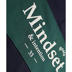 Pine Kids Cotton Knit Sweatshirt with Full Sleeves and Mindset Text Print - Navy Blue