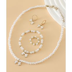 Pine Kids Free Size Beaded Jewellery Set - Off White