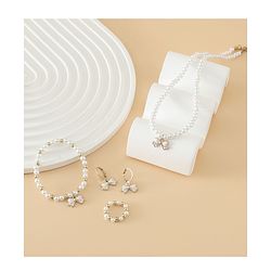 Pine Kids Free Size Beaded Jewellery Set - Off White