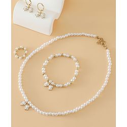 Pine Kids Free Size Beaded Jewellery Set - Off White