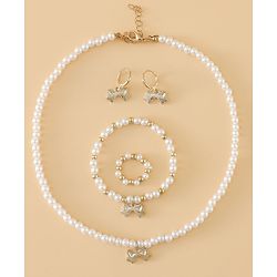 Pine Kids Free Size Beaded Jewellery Set - Off White