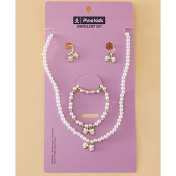 Pine Kids Free Size Beaded Jewellery Set - Off White
