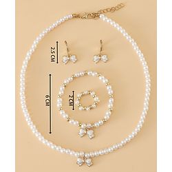 Pine Kids Free Size Beaded Jewellery Set - Off White