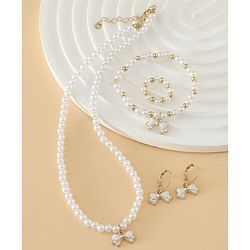 Pine Kids Free Size Beaded Jewellery Set - Off White