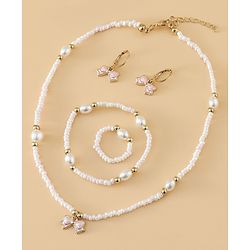 Pine Kids Free Size Beaded Jewellery Set - Off White