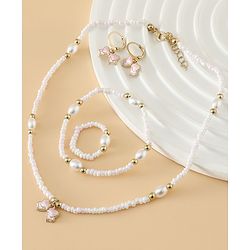 Pine Kids Free Size Beaded Jewellery Set - Off White