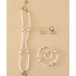 Pine Kids Free Size Beaded Jewellery Set - Off White