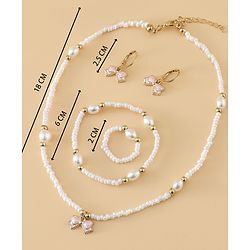 Pine Kids Free Size Beaded Jewellery Set - Off White