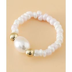 Pine Kids Free Size Beaded Jewellery Set - Off White