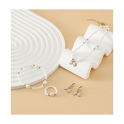 Pine Kids Free Size Beaded Jewellery Set - Off White