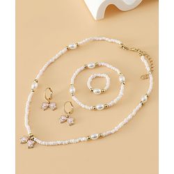 Pine Kids Free Size Beaded Jewellery Set - Off White