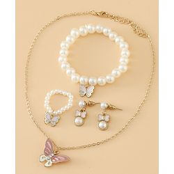 Pine Kids Free Size Beaded Jewellery Set - Off White