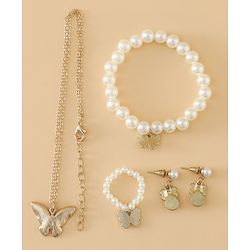 Pine Kids Free Size Beaded Jewellery Set - Off White