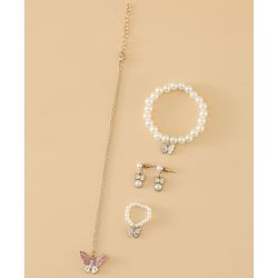 Pine Kids Free Size Beaded Jewellery Set - Off White
