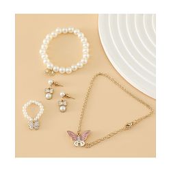 Pine Kids Free Size Beaded Jewellery Set - Off White