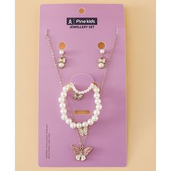 Pine Kids Free Size Beaded Jewellery Set - Off White